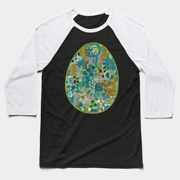 Art Acrylic artwork abstract Easter Egg Baseball T-Shirt by ArtFromK